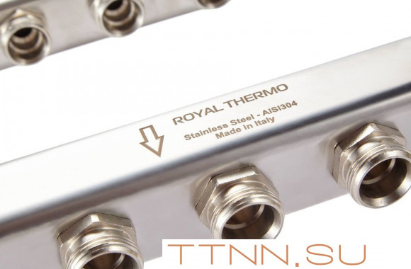 Для отопления Royal Thermo 1" ВР-3/4" НР, 10 выходов, нерж. (RTE 51.110)
