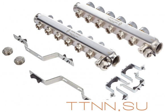 Для отопления Royal Thermo 1" ВР-3/4" НР, 12 выходов, нерж. (RTE 51.112)