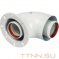 Адаптер коаксиальный STOUT для котла 90° D60/100 Адаптер коаксиальный STOUT для котла 90° D60/100