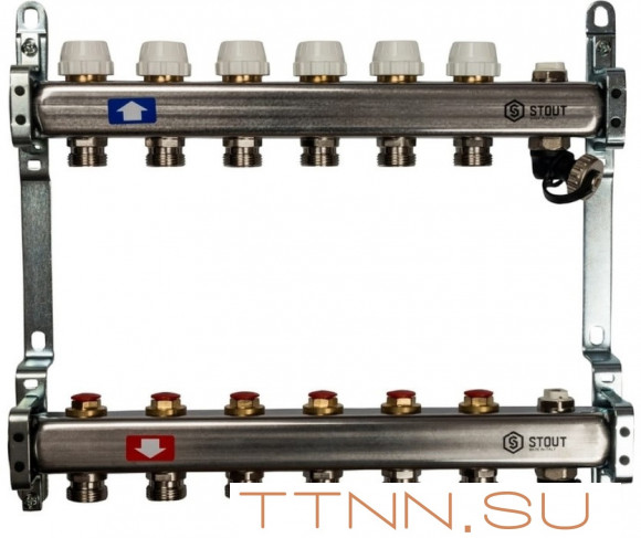 Коллектор с запорными клапанами STOUT SMS-0932-000006