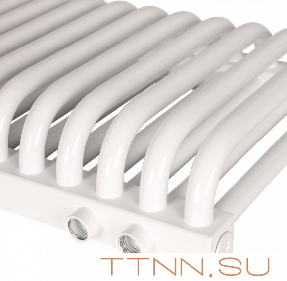 Стальной трубчатый радиатор 2-колончатый Rommer RST 2030/14 нижнее правое подключение RAL9016