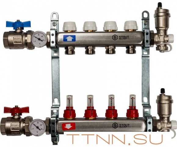 Коллектор с расходомерами STOUT SMS 0907 000004