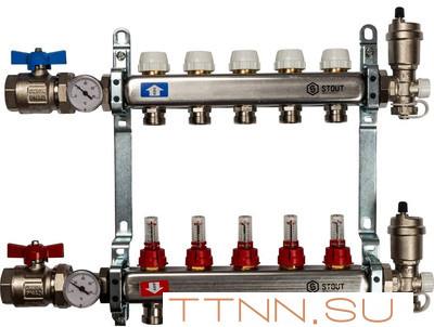 Коллектор с расходомерами STOUT SMS 0907 000005