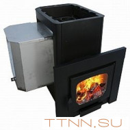 Печь Варвара Мини навесная, удлиненная топка, панорамная дверь