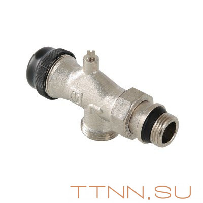 Клапан термостатический угловой с осевым управл предварит настройкой c воздухоотвод Valtec 1/2 VT.049.NE.04