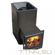 Печь Варвара Мини с контуром, удлиненная топка, панорамная дверь