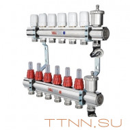 Для отопления VALTEC 1"х5 вых. Евроконус 3/4" с расходомерами в сборе