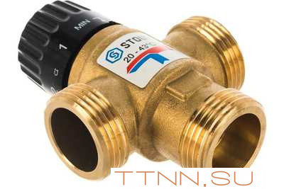 Смесительный клапан STOUT 1 НР 20-43°С KV 2,5 м3/ч