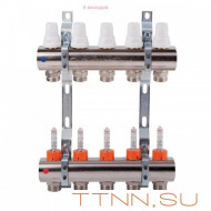 Коллекторная группа с расходомерами General fitings 1"х3/4" на 6 выходов