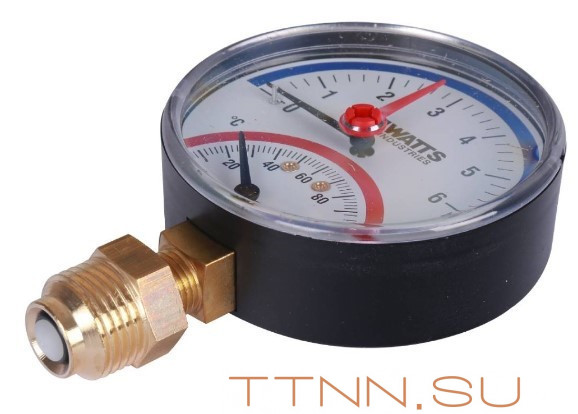 Термоманометр радиальный Watts FR 828(TMRA) 6 бар