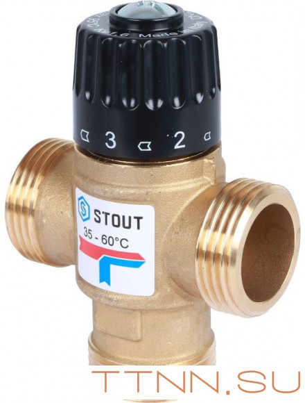 Смесительный клапан STOUT 1 НР 35-60°С KV 1,6 м3/ч Смесительный клапан STOUT 1 НР 35-60°С KV 1,6 м3/ч