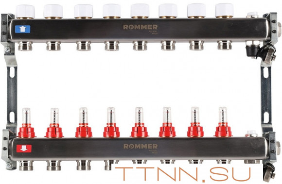 Для отопления Rommer 1"/3/4"x8 с расходомерами (RMS-1201-000008)