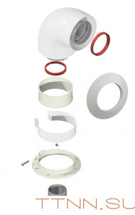 Колено подключения 90 диам. 60/100 для газовых котлов